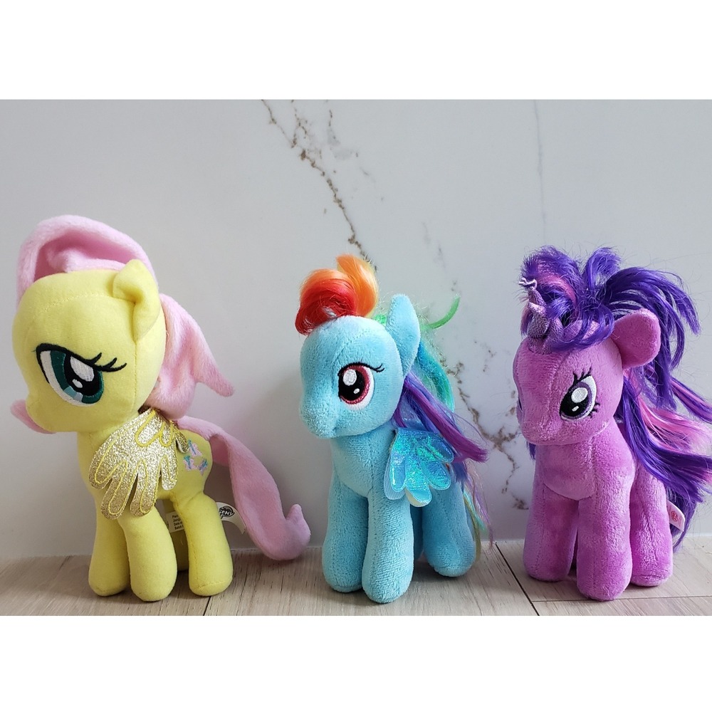 My Little Pony Plush Lot Fluttershy Twilight Sparkle Rainbow Dash TY Hasbro